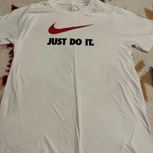 Nike White Tee with Red Detail